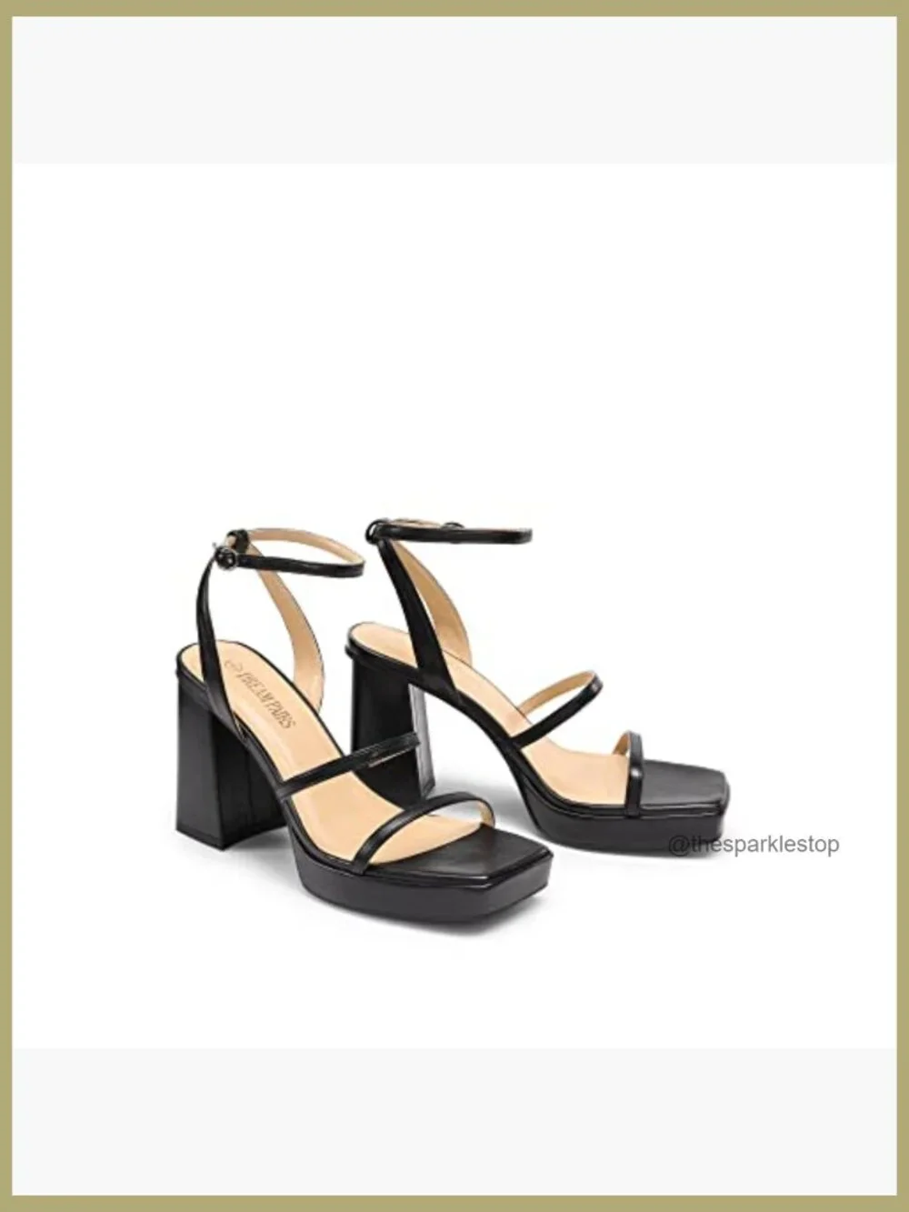 Platform Strappy Heels Open Toe Ankle Strap Square Party Sandals